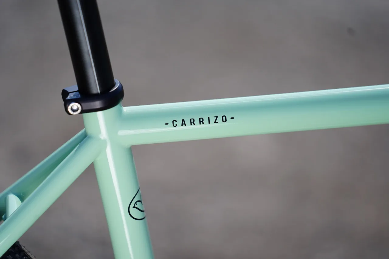 Stinner Frameworks Carrizo All-Road Bike top tube logo
