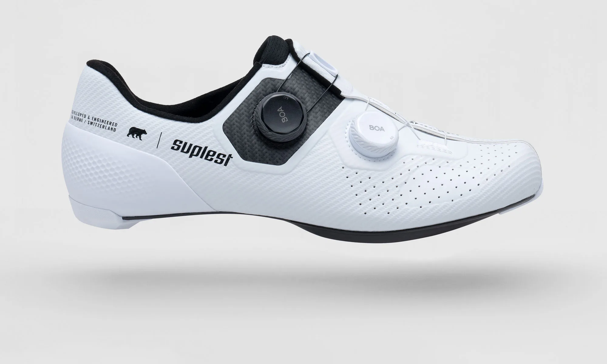 Suplest Road Pro carbon-soled road race cycling shoes, side